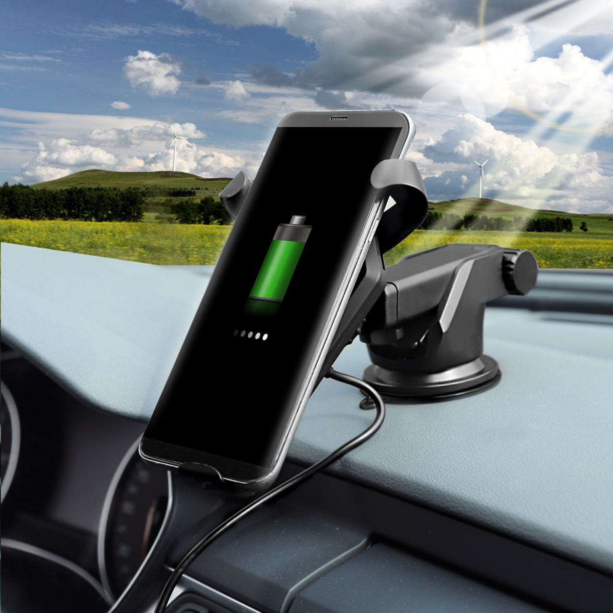 Car wireless charger clamping 