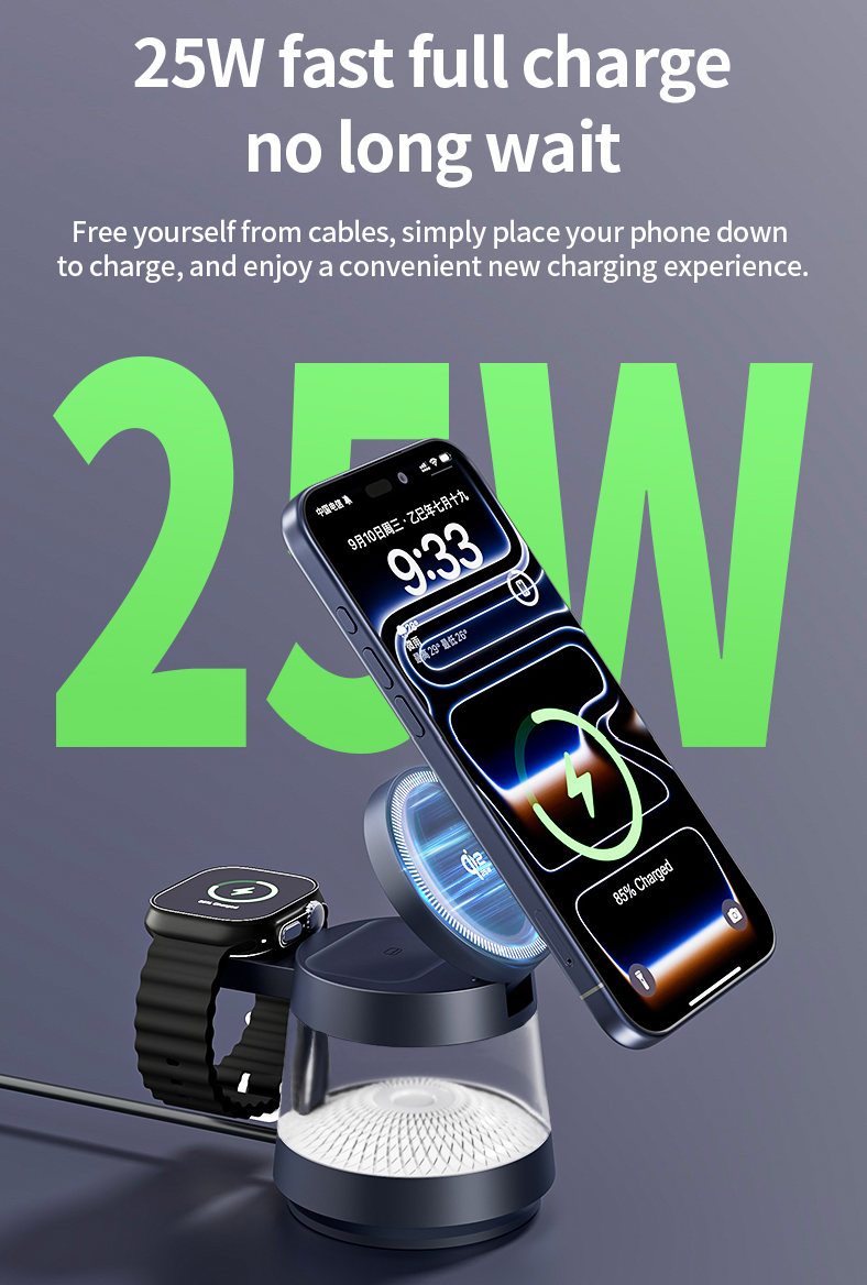 4-in-1 Magnetic 25W Fast Wireless Charging Dock
