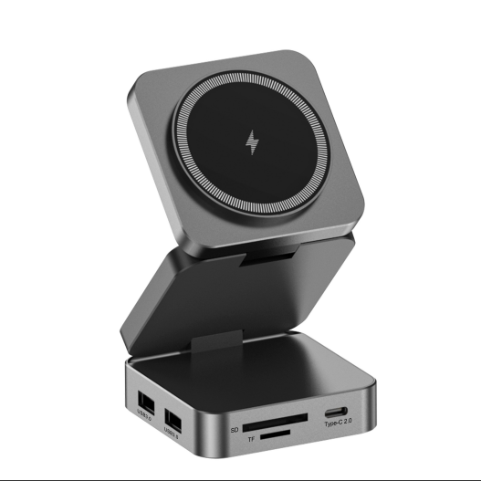 W18 10-in-1 Dual-Hinge Foldable Magnetic Wireless Charging Type-C Hub