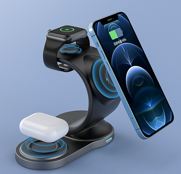 W12 Curved Hollow 3‑in‑1 Magnetic Wireless Charger