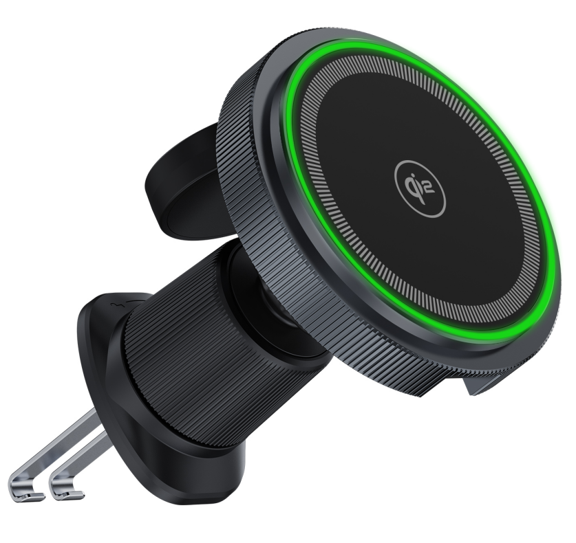 D13 QI2 2‑in‑1 Enlarged‑Face Magnetic Car Wireless Charger