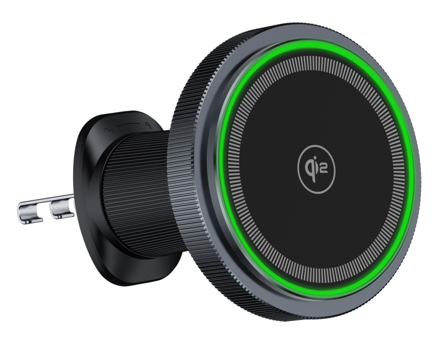 D13 QI2 Large‑Face Slim Magnetic Car Wireless Charger