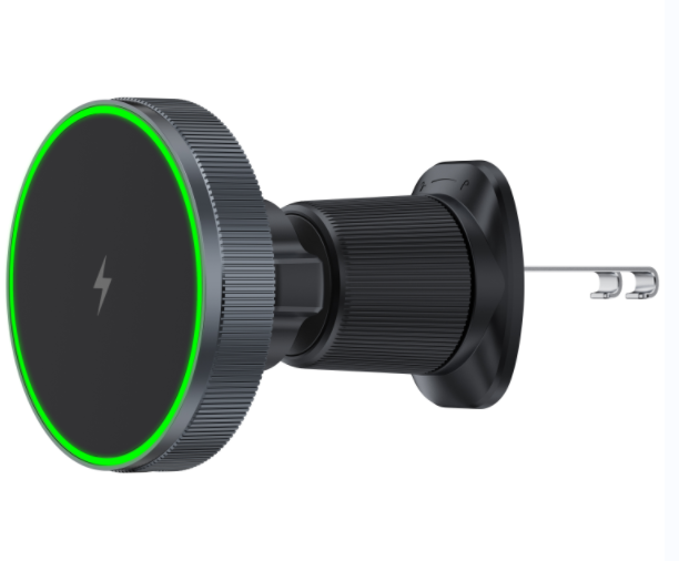 D12 Mag‑Safe Car Wireless Charger with Ambient Light
