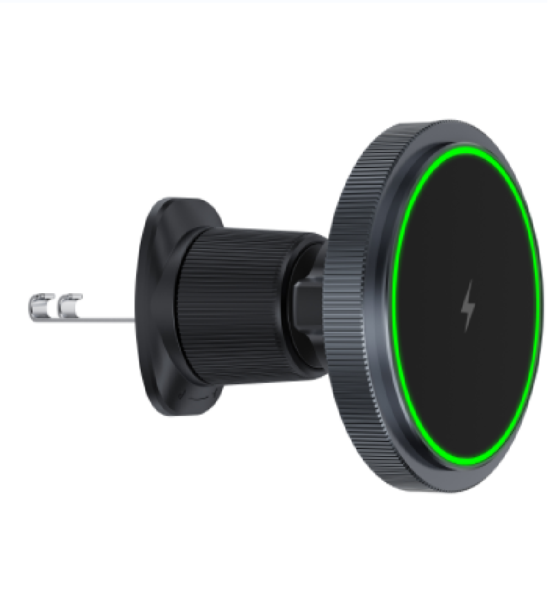 D13 Enlarged‑Face Mag‑Safe Car Wireless Charger With Ambient Light