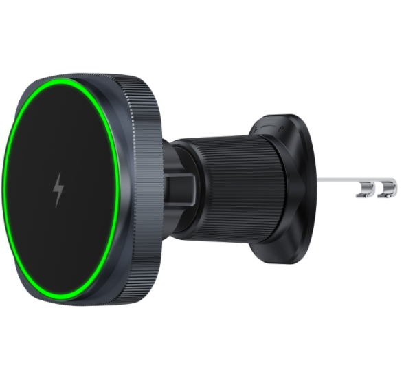 D14 Square‑Shaped Mag‑Safe Car Wireless Charger With Ambient Light