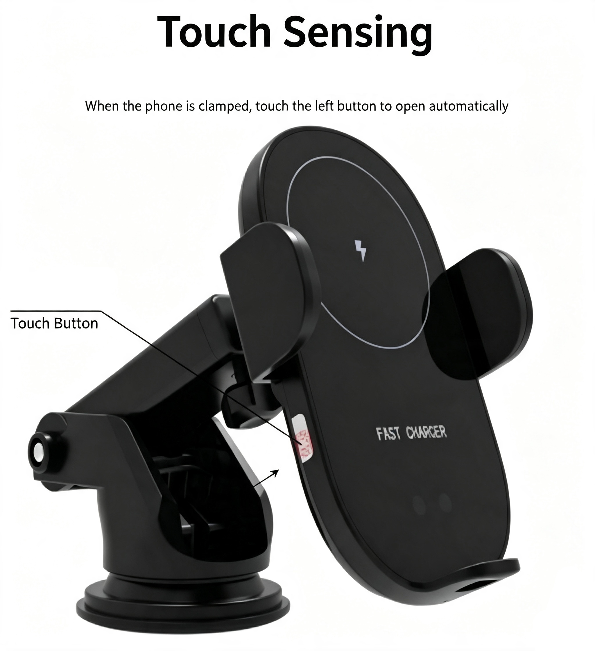 D5 15W Fast Charge Infra‑Red Touch Car Wireless Charger