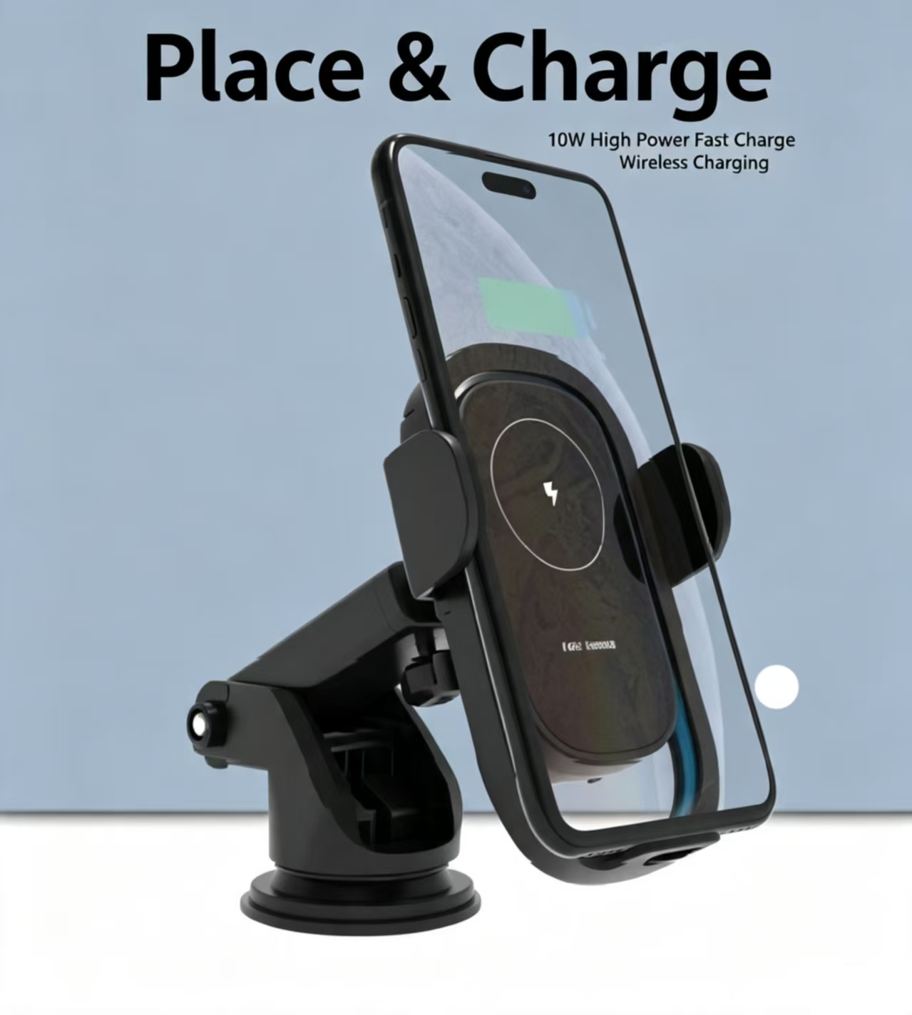 D6 Light‑Weight FOD Touch Sensing Car Wireless Charger