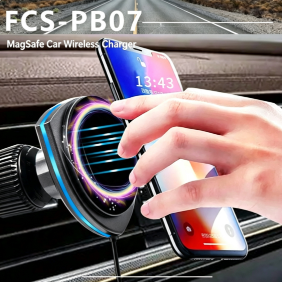 FCS‑PB07 Car‑Mount Magnetic Wireless Charger