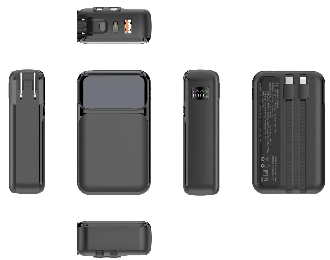 CW‑A2B AC Plug Super Fast Charging Power Bank