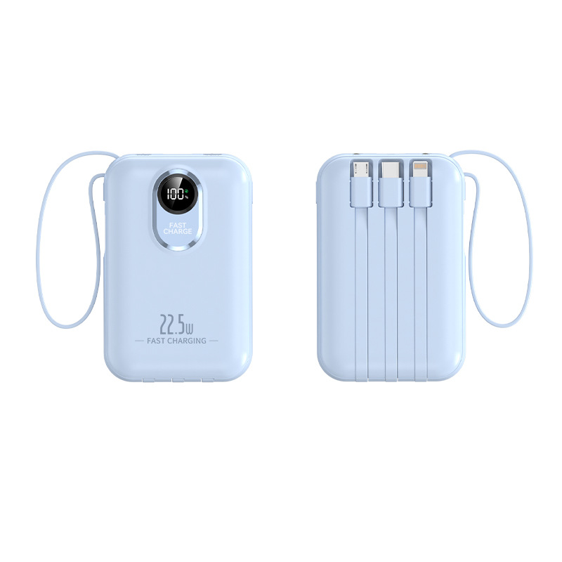 CW‑1198M Mini Cute Cartoon Built‑in Cables Portable Power Bank