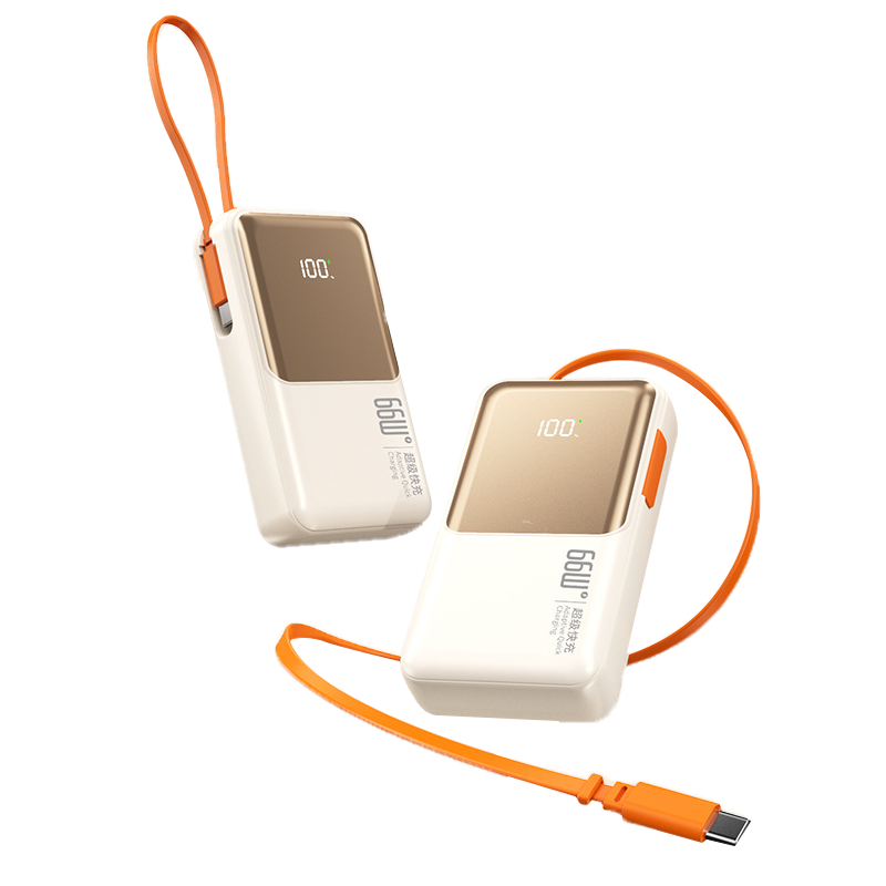 CW‑SS102SK Retractable Cable Super Fast Charging Portable Power Bank