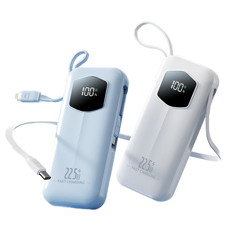 CW‑1122M Retractable Cable Super Fast Charging Power Bank