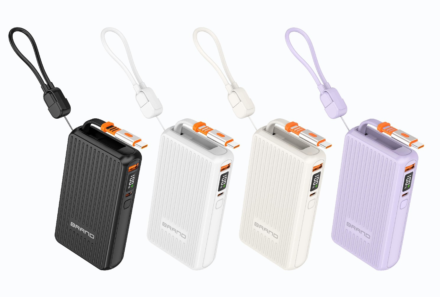 CW‑26Q Retractable Cable Super Fast Charging Power Bank