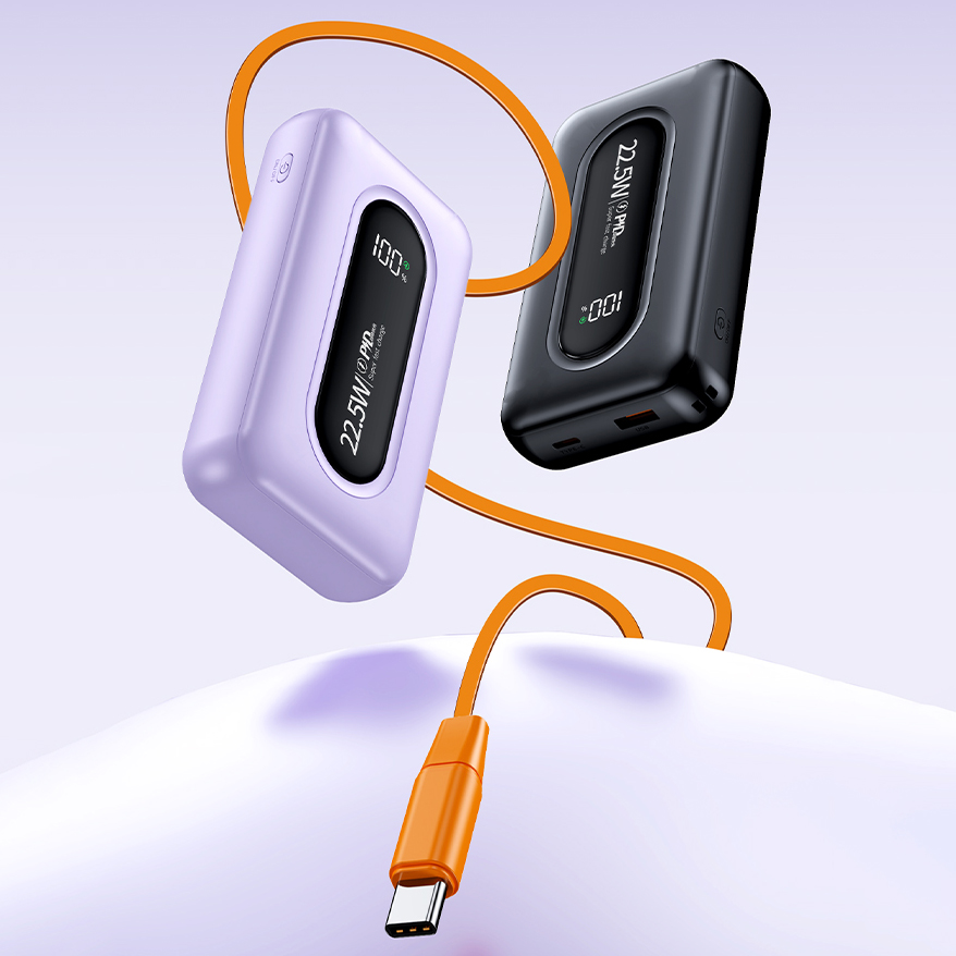 CW‑387DX Retractable Cable Super Fast Charging Power Bank
