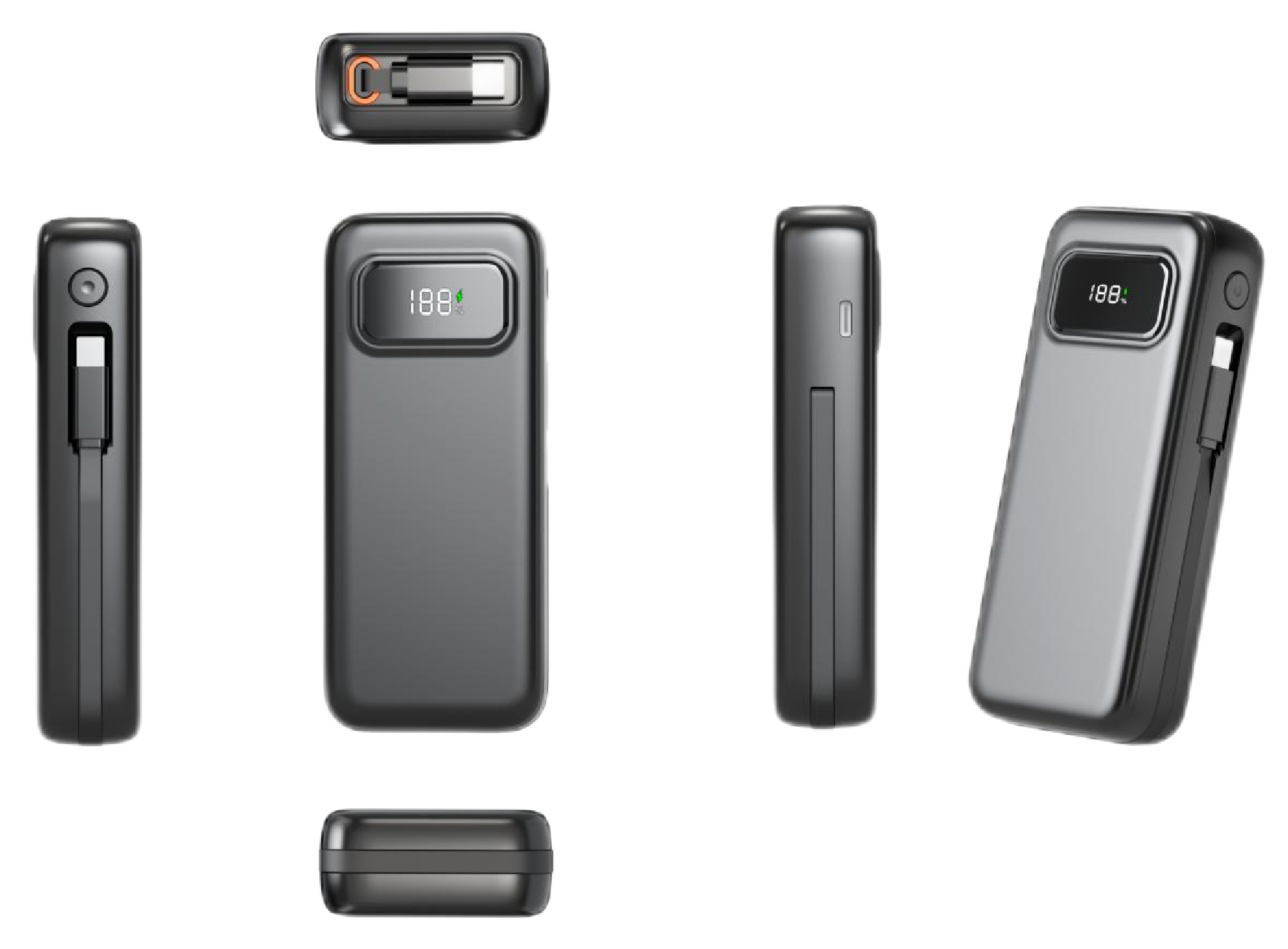 CW‑S1002X Retractable Cable Super Fast Charging Power Bank