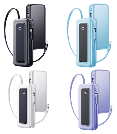 CW‑S1003X Retractable Cable Super Fast Charging Power Bank