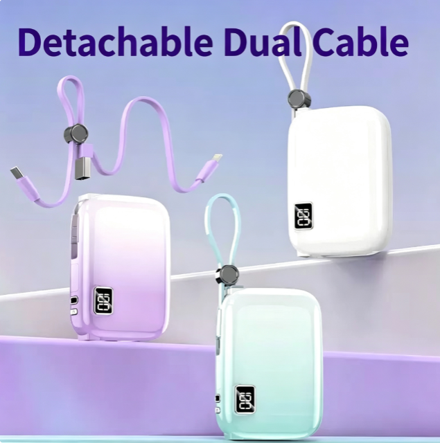 CW‑058QC Super Fast Charging Detachable Dual‑Cable Power Bank