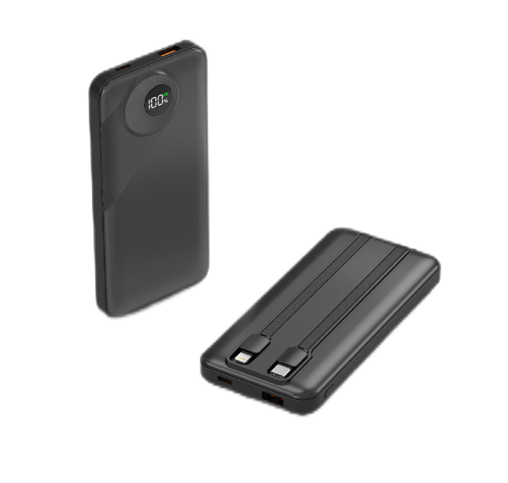 CW-083QC 22.5W 10000mAh Built-in Dual Cables Portable Power Bank
