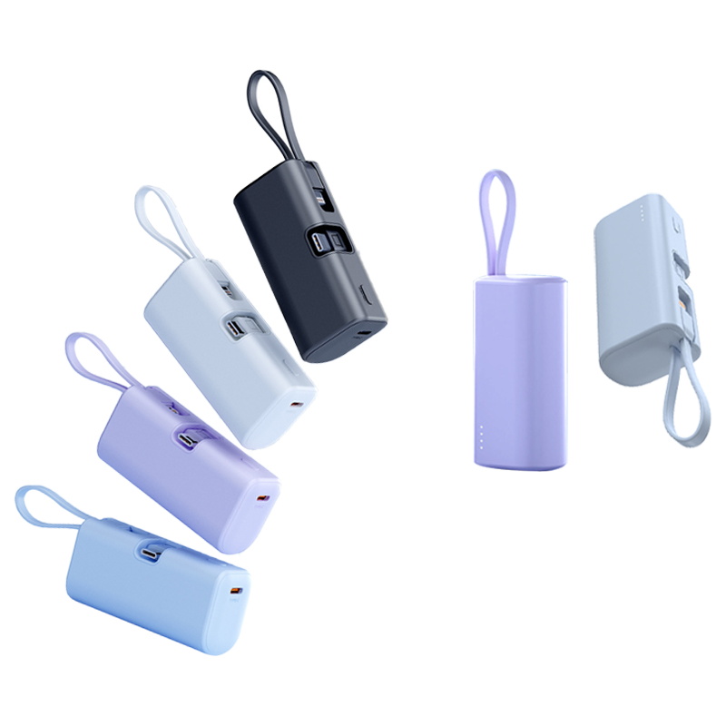 CW-1091M 5000mAh Capsule Tail Plug Power Bank With Silicone Lanyard