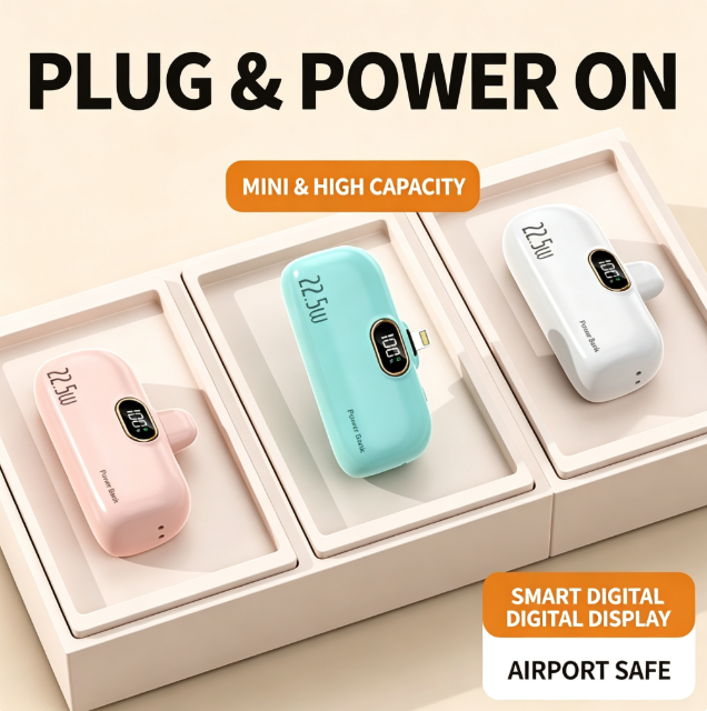 CW-T186T 5000mAh 22.5W Mini Built-in Plug Fast Charging Power Bank