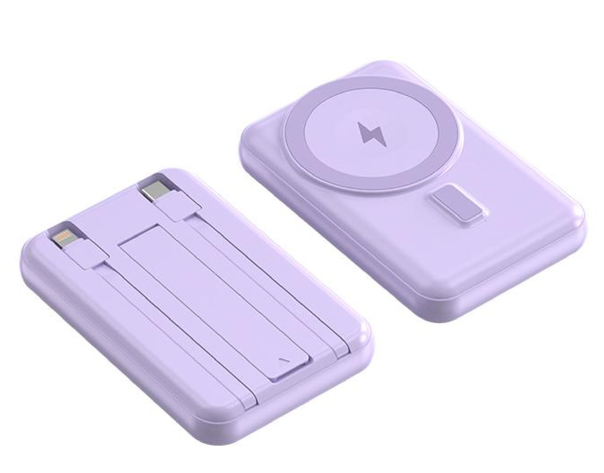 CW-516S 10000mAh Magnetic Wireless Power Bank With Built-in Cables