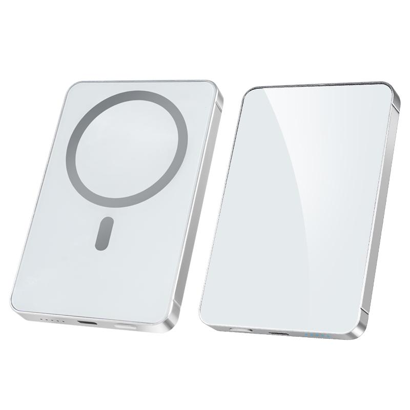 CW-602S 5000mAh Glass Panel Magnetic Wireless Power Bank