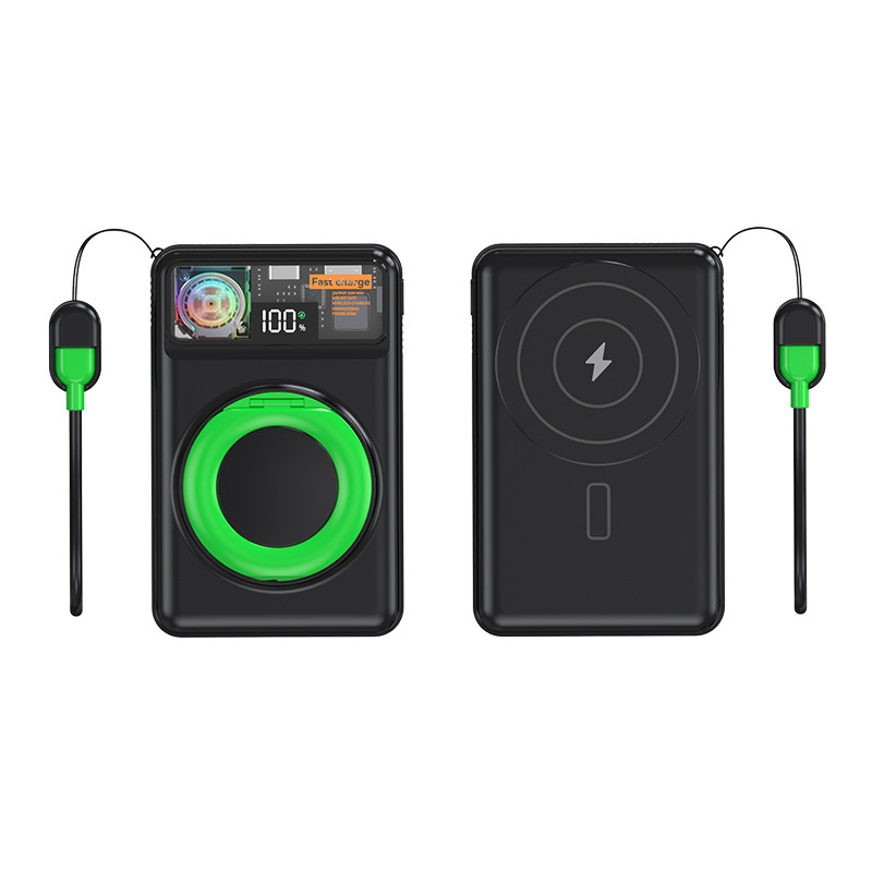 CW-1270M 10000mAh Magnetic Wireless Power Bank With Built-in Cables