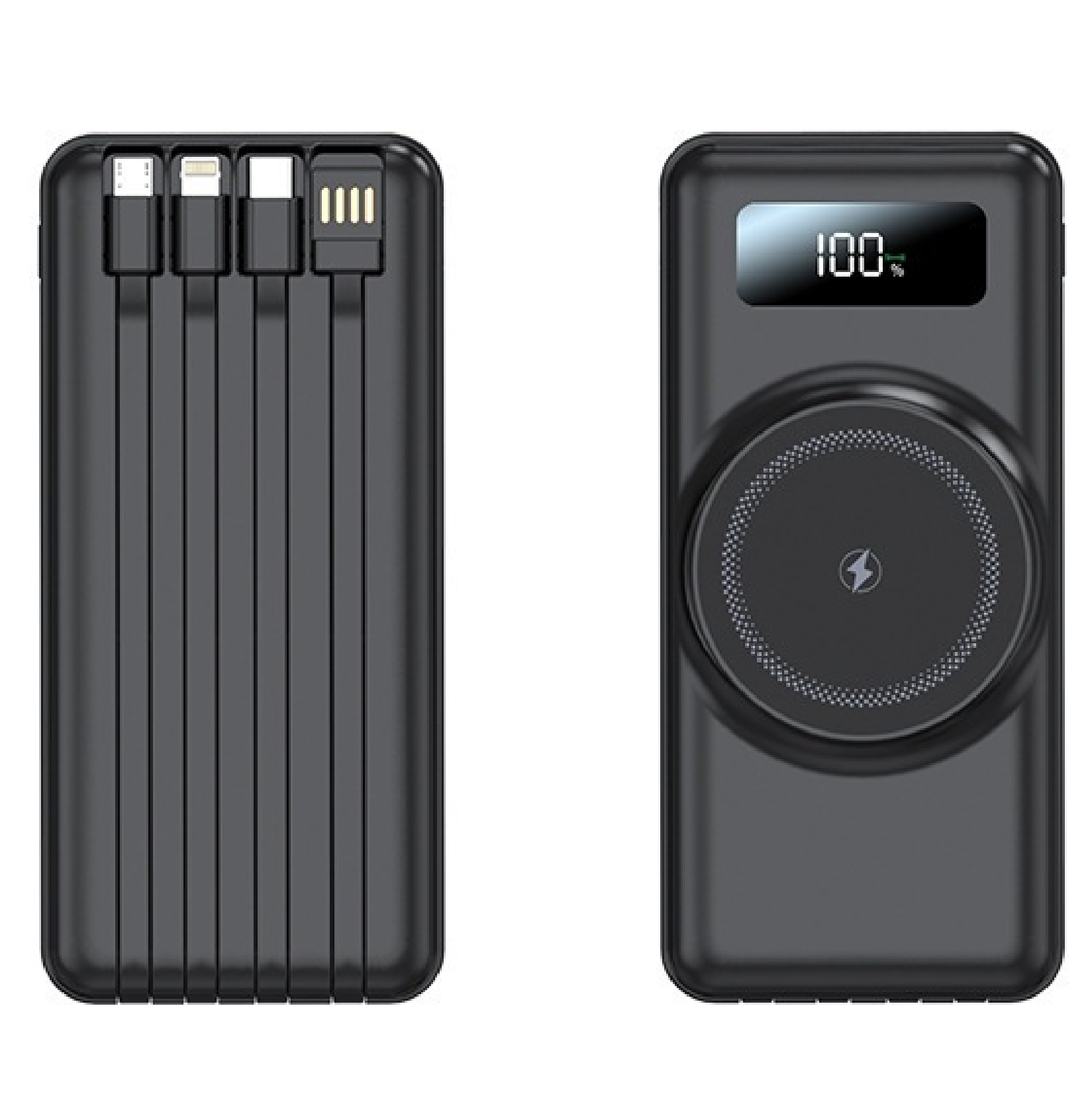 CW-1127M 10000mAh 4 Built-in Cables Magnetic Wireless Power Bank
