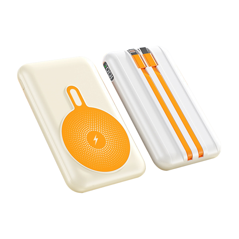 CW-W001K 10000mAh Built-in Cables Magnetic Wireless Power Bank