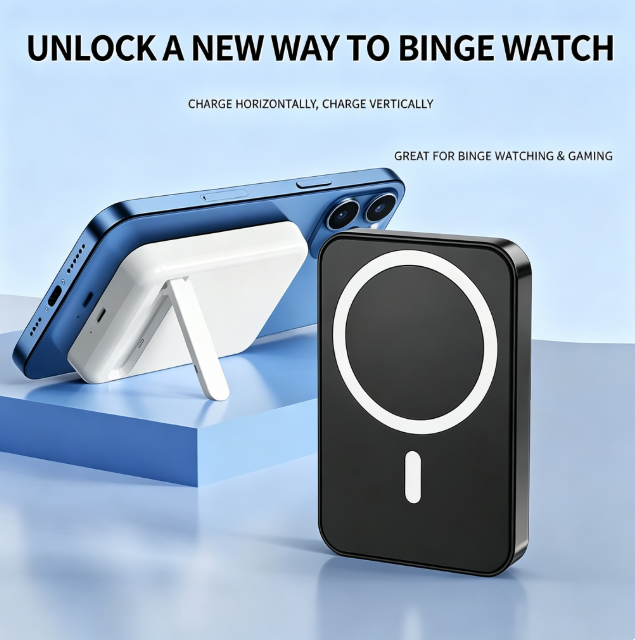 CW-M03 5000mAh Magnetic Wireless Power Bank With Foldable Kickstand