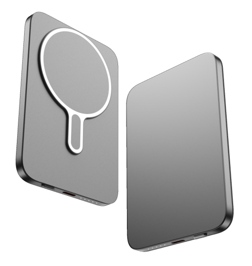 CW-112MY 5000mAh Ultra Thin Aluminum Alloy Magnetic Wireless Power Bank