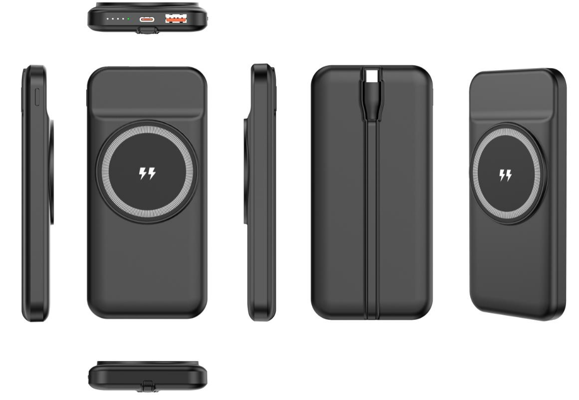 CW-P2CB 10000mAh Built-in Type-C Cable Wireless Charging Power Bank