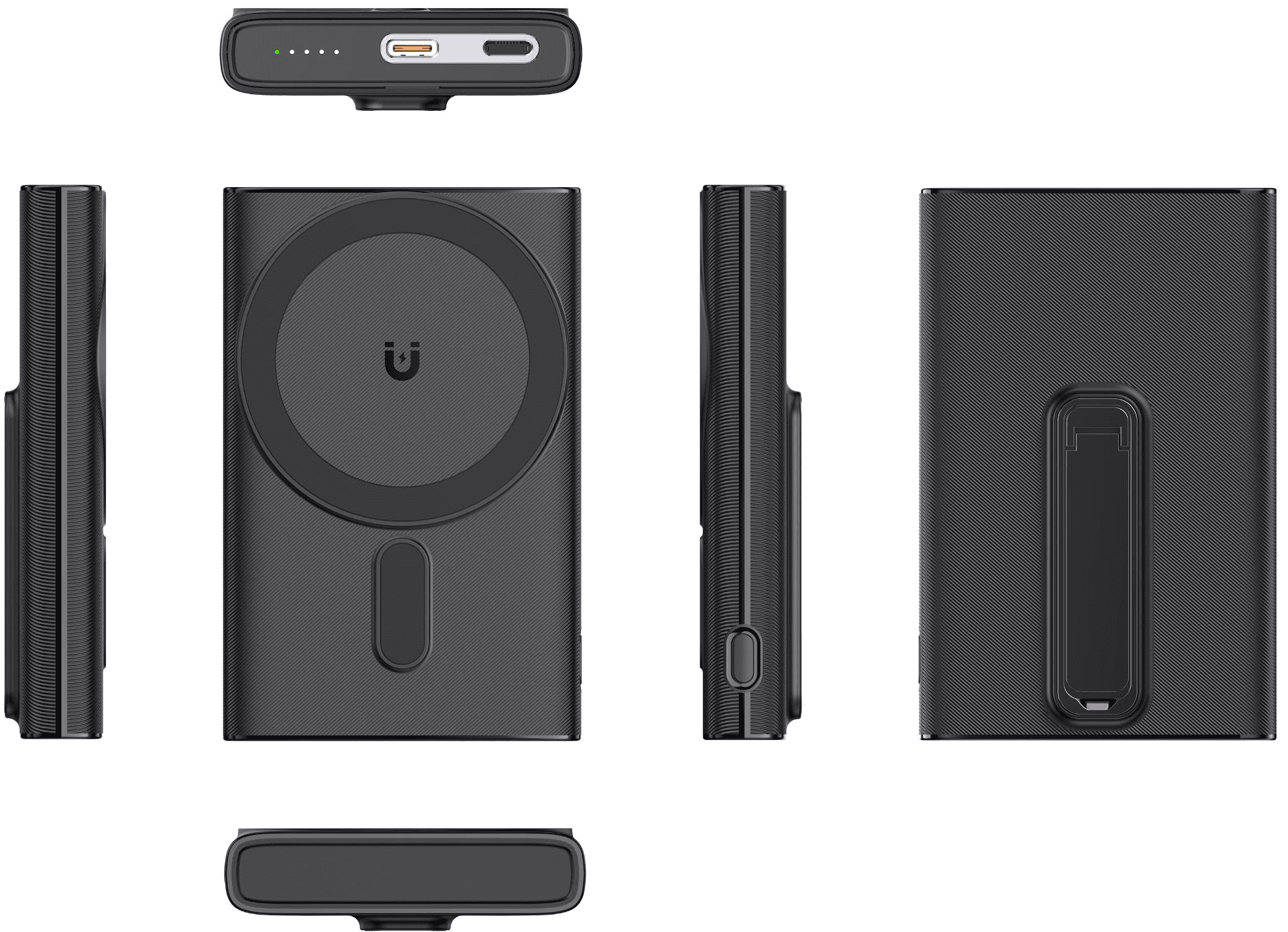 CW-M5B 5000mAh Magnetic Wireless Charging Power Bank With Foldable Stand