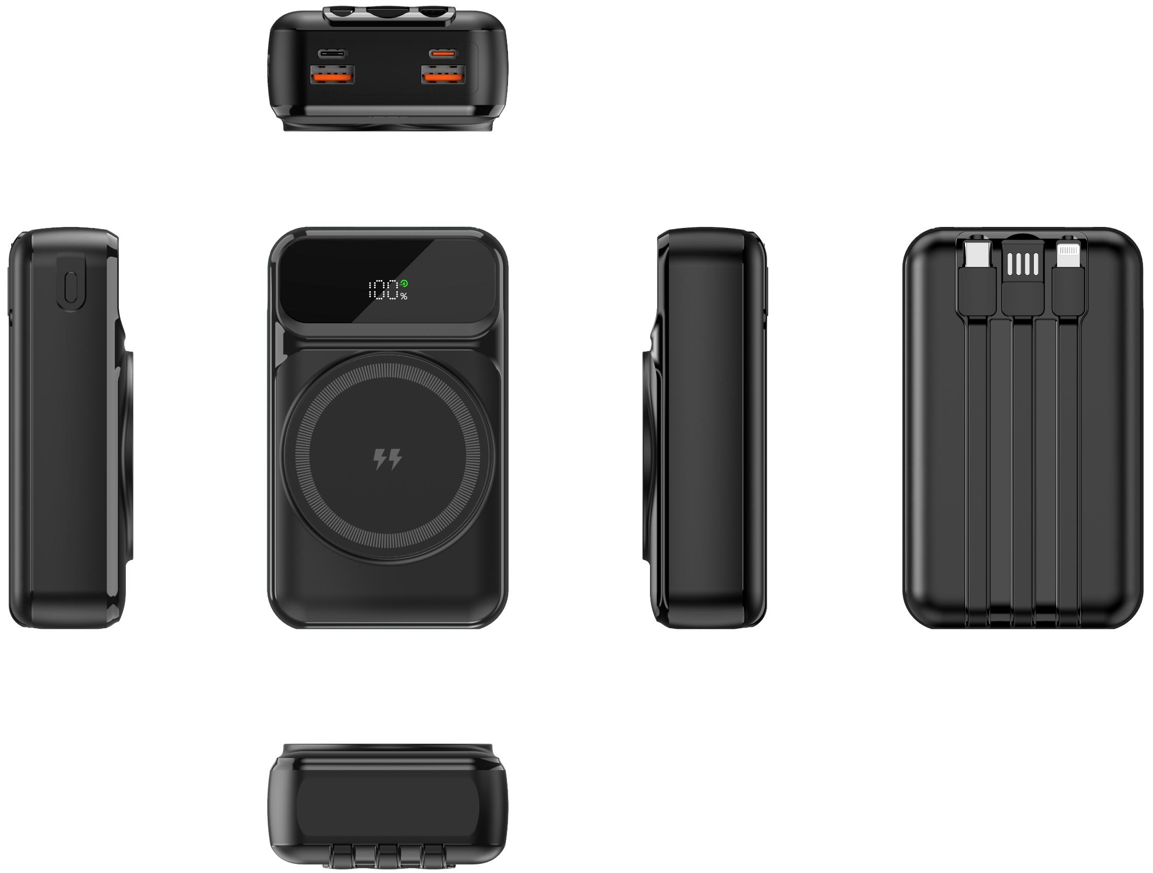 CW-H40CB 20000mAh Built-in Cables Magnetic Wireless Charging Power Bank