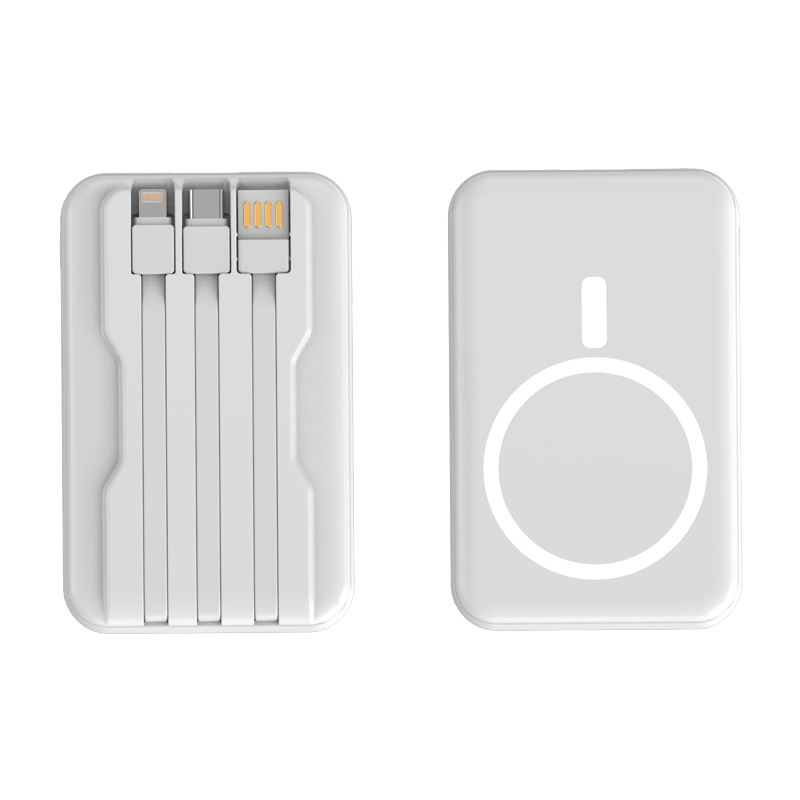 CW-DX126T 10000mAh Built-in 3 Cables Magnetic Wireless Power Bank